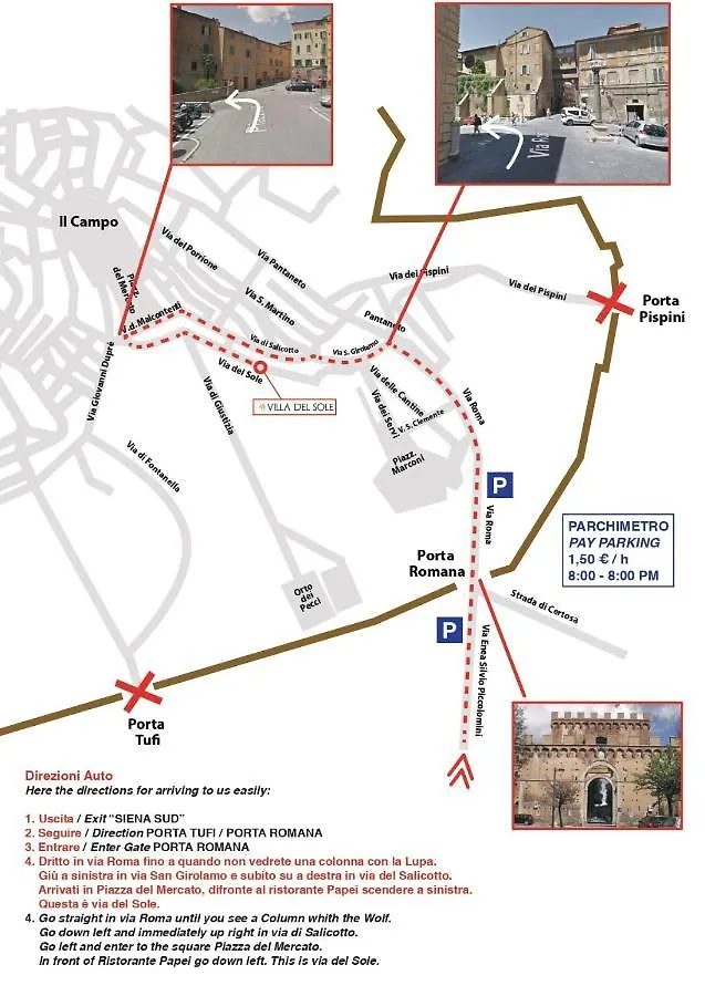 Bed & Breakfast Villa Del Sole Siena